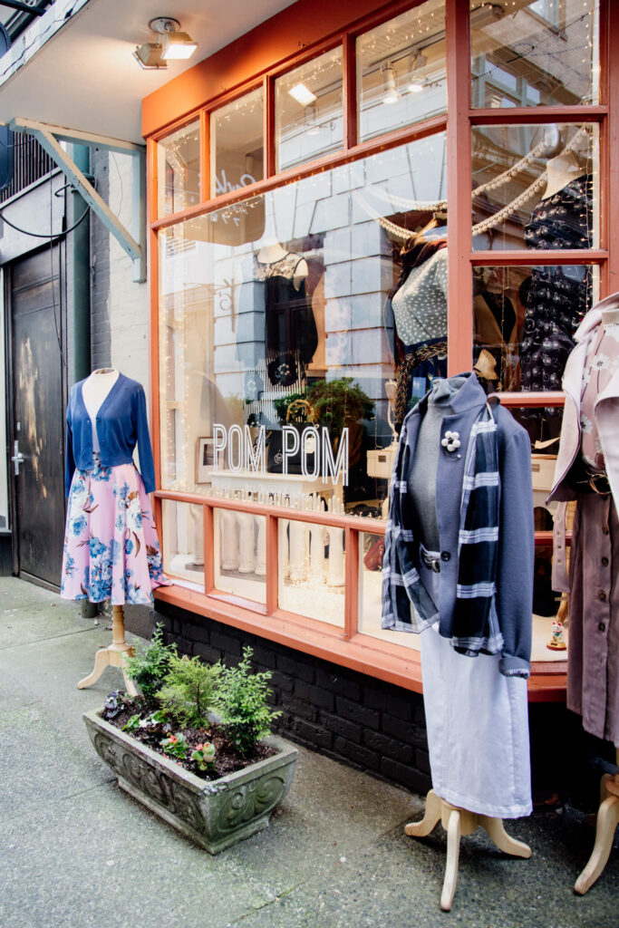 Clothing outside a shop in Victoria BC.