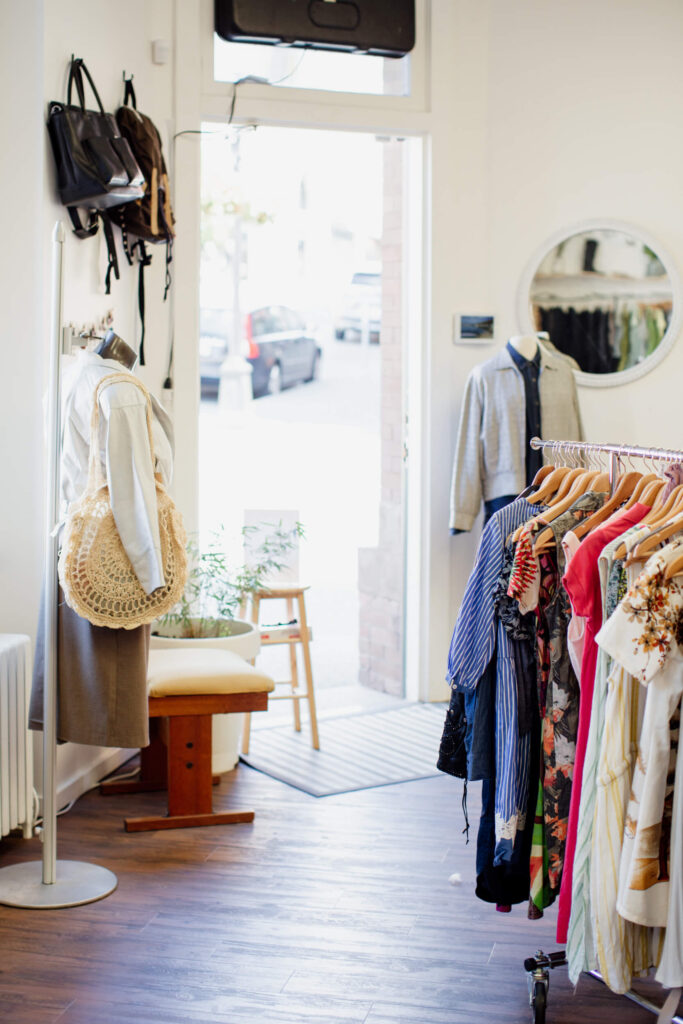 Front entrance of a consignment shop in Victoria, BC.