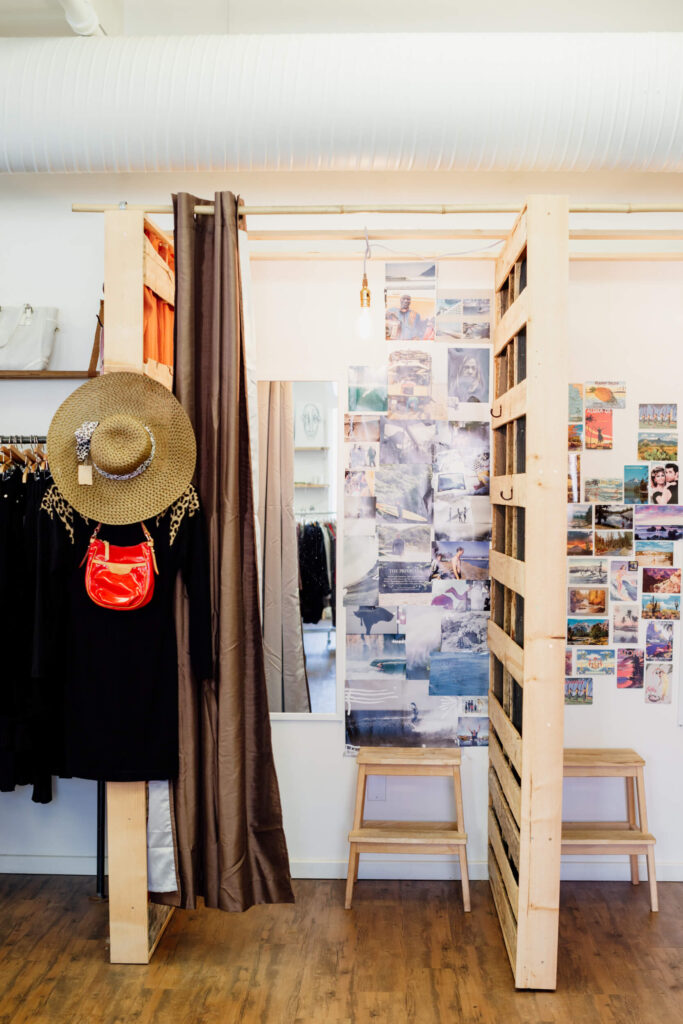 Change rooms in a consignment shop in Victoria, BC.