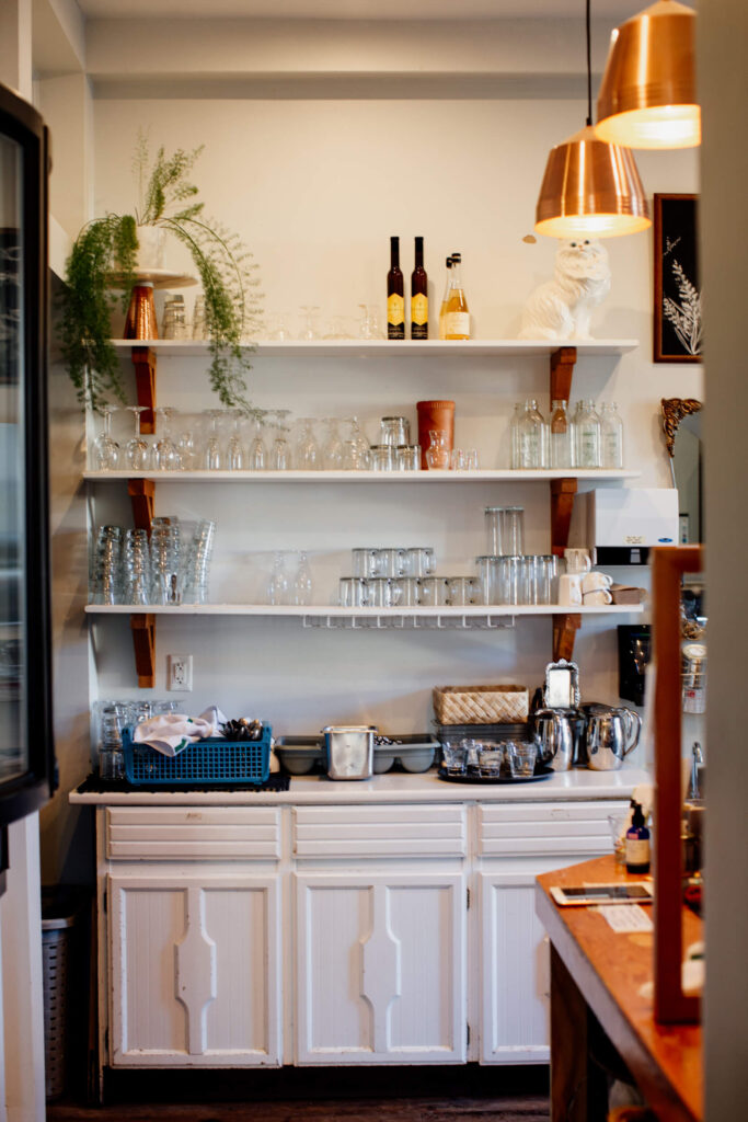 The coffee bar at a cafe in Victoria, BC.