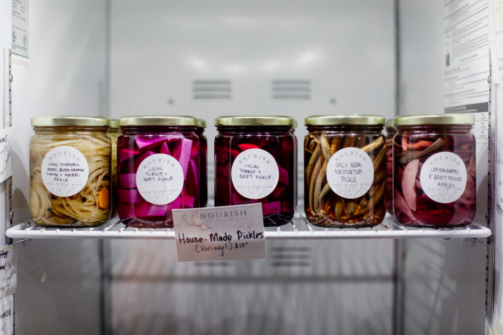 Pickled vegetables at a cafe in Victoria, BC.